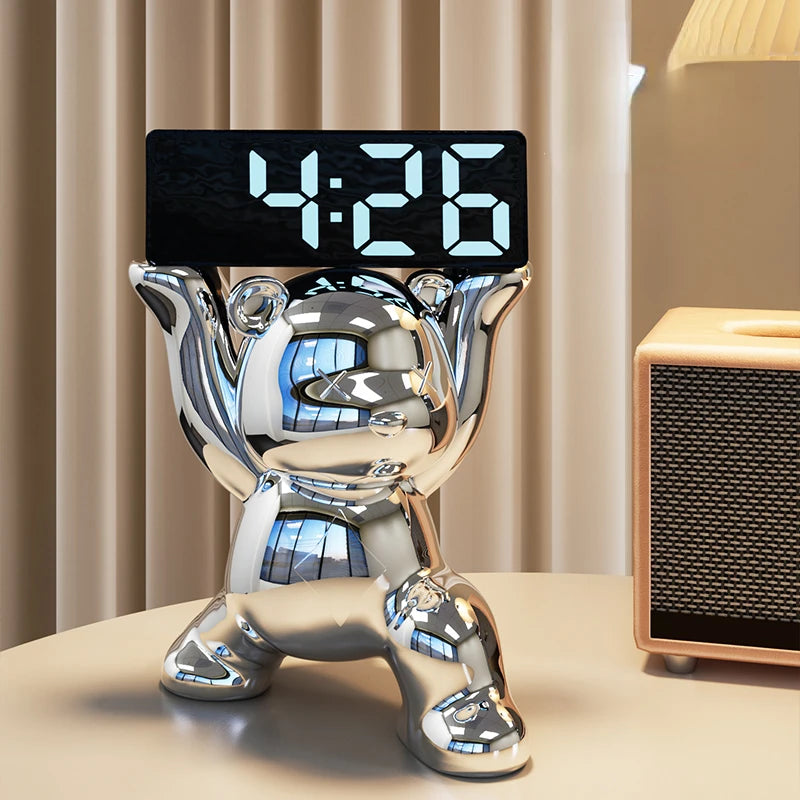 Led Silent Table Clocks Unique Luxury Cute Aesthetic Alarm Clock Nordic Modern Desk Clock Office Digital Clocks Decoration